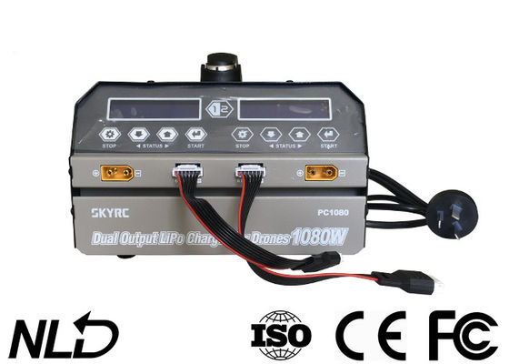 Dual Channels 1080W 2x20A UAV Parts , 100-240V 6S Li Ion Charger